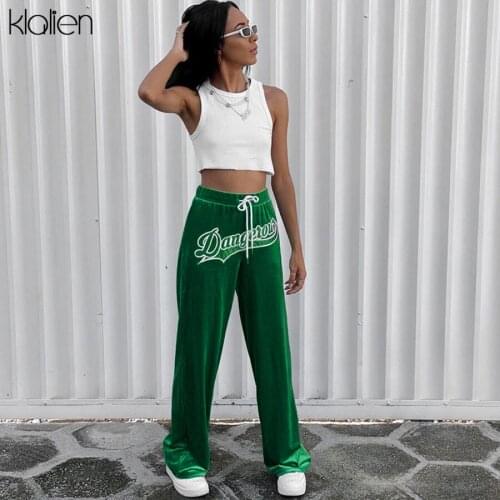 KLALIEN Women's Velvet Trousers