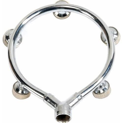 1PCS Stainless Steel Fan Ring with 5 Nozzle Seats Silver Fine Fog Sprayer Mobile Atomizer Gardening Watering Irrigation Supplies