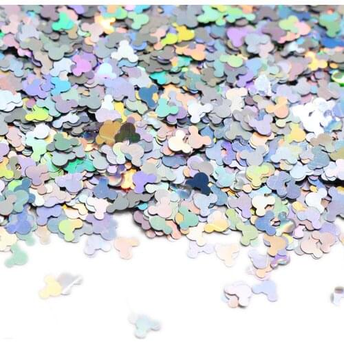 Hotsale 4mm Mouse Head Holographic Laser Slices Paillettes Glitters Sequins For Nail Body Tattoo Art Make Up
