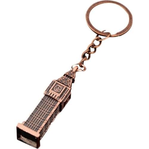 London Big Ben Model Small Keychain Souvenir Gifts 3D Clock Pendant DIY Men Jewelry Car Key Chain Ring Holder For Men Women Gift
