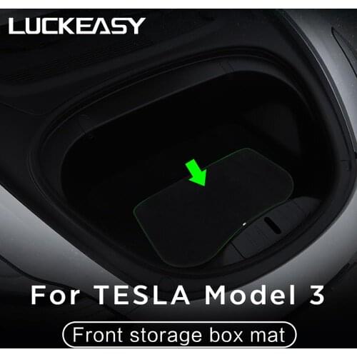 LUCKEASY Front storage box mat for Tesla Model 3 2017 - 2019 dedicated Anti-skid anti-vibration car modification