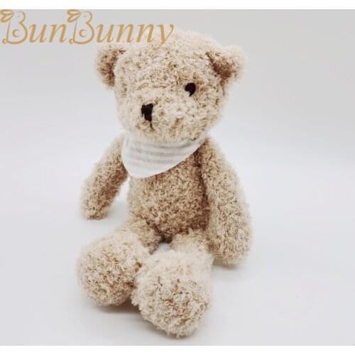 Lovely Teddy Bear With Scarf Plush Stuffed Aniaml Toys Soft Snuggle Bear Baby Sleep Mate Bedtime Appease toy Bear Drop shipping