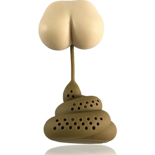 Reusable Silicone Tea Infuser Creative Poop Shaped Funny Herbal Tea Bag Reusable Coffee Filter Diffuser Strainer Tea Accessories