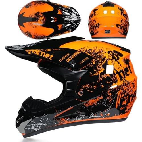 3 Gifts Racing Off-Road Full Face Motorcycle Helmet Dot Motocross Motorbike Dirt Bike Vintage Casco Moto