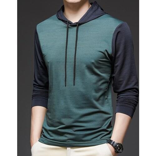 2021 Brand Men Hooded T Shirts Clothing Spring Long Sleeve Clothes Plus Size Homme High Quality Korean Style Casual Fashion Tops