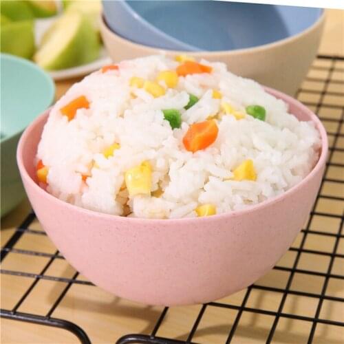 1PC Wheat Straw Baby Cartoon Tableware Set Childrens Dishes Kids Dinner Platos Baby Feeding Plate Training Bowl