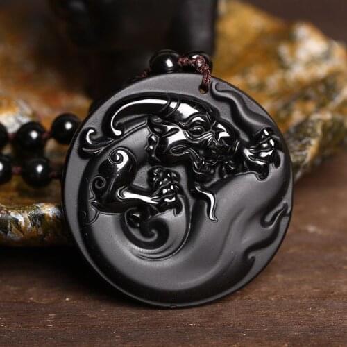 Natural frosted Obsidian round and safety buckle pendants for men and womens money collection pendants + Christmas gifts