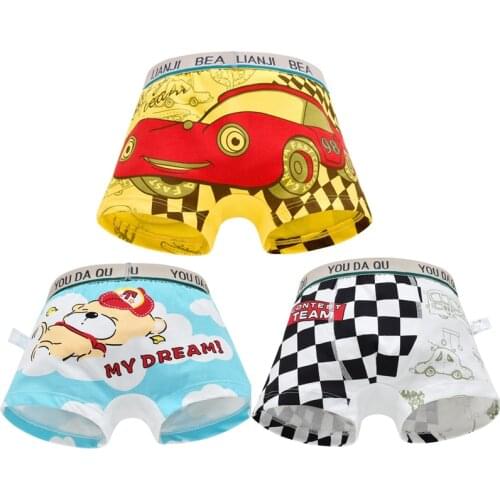 3Pcs/Lot 1-12Y Kids Cartoon Underwear Interesting Boxers Panty Teenager Underpants Childrens Shorts Panties For Boys