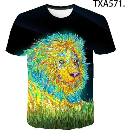 2020 New Summer Animal Lion 3D T shirt Men Women Children Fashion Streetwear Boy Girl Kids Printed T-shirt Cool Tops Tee