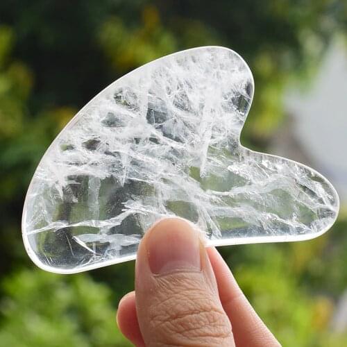 New Arrive Jade Gua Sha Tool Natural Rock Quartz Facial Back Foot Scraper China Traditional Stone Therapy Body Crystal Massager