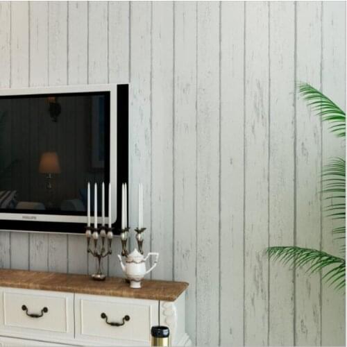 Beibehang Mediterranean style rural home decoration wallpaper bedroom living room TV background vertical stripes 3d wallpaper