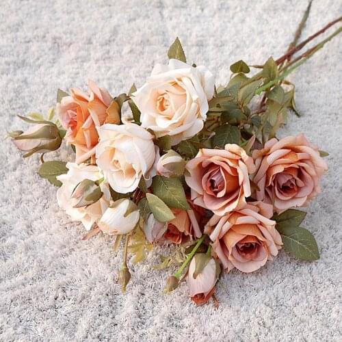 Single Stem 2 Fork Autumn Curling Rose Artificial Flower Artificial Flower Valentines Day Wedding Flower Home Photography