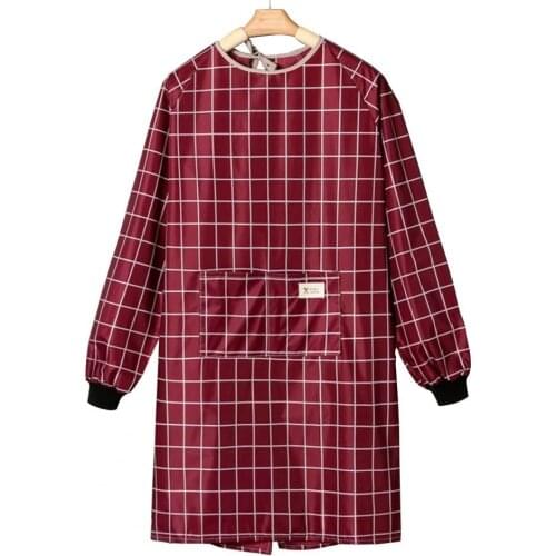 Long Sleeve Apron with Pocket Waterproof Oilproof Chef Cooking Working Smock