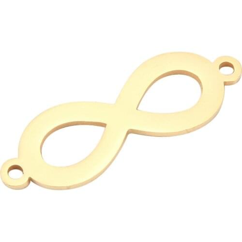 5pcs Infinity Connector Charms Stainless Steel Gold 8 Pendant Charms Bracelet Making Jewelry Findings