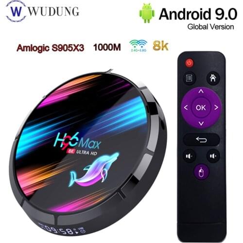 H96 MAX X3 Android 9.0 Smart TV Box Amlogic S905X3 2.4G&5G Dual Wifi BT4.0 1000M 8K Andorid Set-top Box VS H96 MAX
