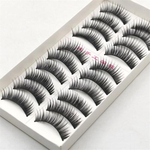Professionals Eye Lashes 10 Pairs Fake False Eyelash Long Natural Eyelashes Extension Transparent Make Up False Lashes Eyelashes