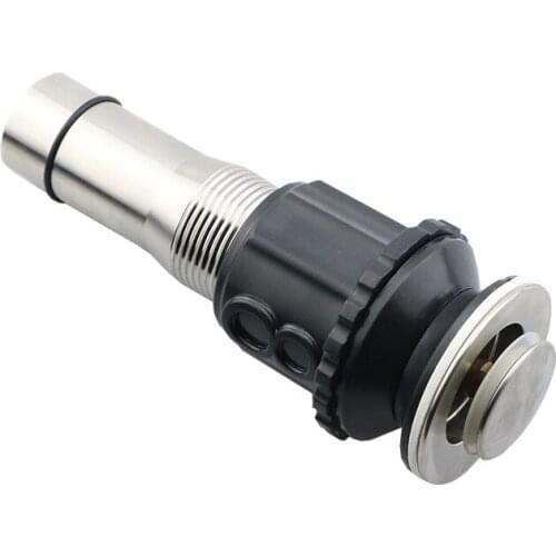 Stainless Steel Basin Sink Pop Up Drain Bathroom Vessel Sink Waste Drain with Overflow Faucet Water Drain