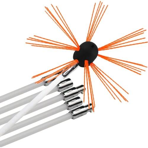 Chimney Brush-Electrical Drill Drive Sweeping Cleaning Tool Kits With Reinforced Nylon Flexible Rods