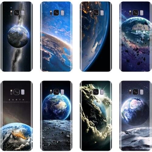 Space Earth Blue Phone Case For Samsung Galaxy S5 S6 S7 Edge S8 S9 Plus Soft Silicone Back Cover For Samsung Galaxy Note 9 8 5 4