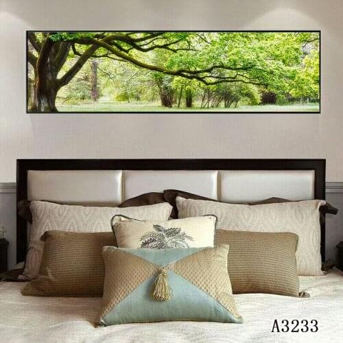 Modern Abstract Oil Painting Print on Canvas Natural Scenery Tree Forest Canvas Art Printing Wall Art Picture for Home Decor