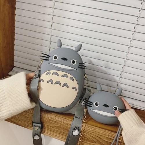 Parent-child Crossbody Bags Cartoon Totoro Silicone Mobile Phone Bag Large Capacity Slung Shoulder Bag Women Portable Handbags