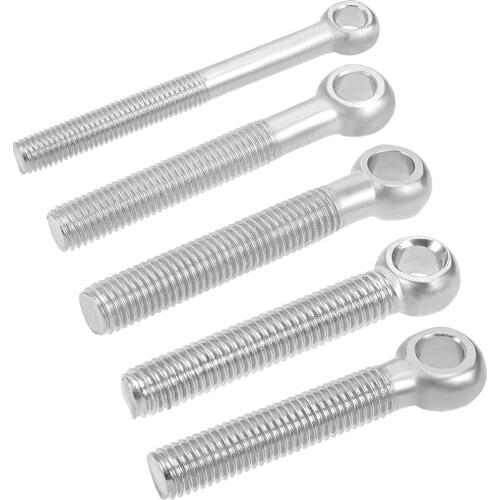 Uxcell 2-10pcs M12 M5 Stainless Steel Machine Shoulder Lift Eye Bolt Rigging Length 30mm 60mm 70mm 80mm 90mm 120mm 140mm