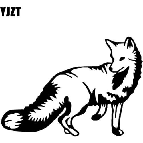 YJZT 16.1CM*11.4CM Fox Decorate Car Sticker Body Of Car Accessories Vinyl Decal Black/Silver C4-1697