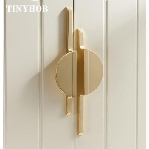 1piece DIY Creative Semicircle Zinc alloy Door knob Antique Furniture Handles Drawer Pulls Kitchen Cabinet gold Knobs and Handle