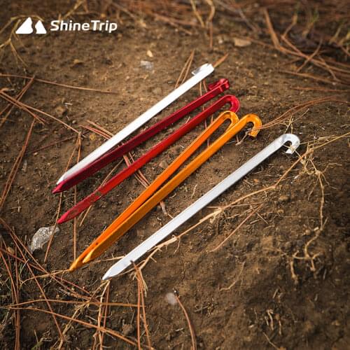 10Pcs/lot Outdoor Picnic Camping Fishing Canopy Aluminum Alloy Tent Pegs Stakes Nails Ground Pin Hook Camping Tent Accessories