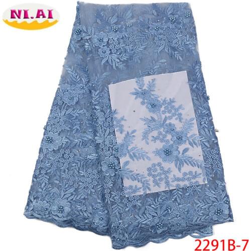 African Lace Fabric 2018 High Quality Lace Nigerian Tulle Lace Fabric French Net Lace Fabric For Evening Dress Gold XY2291B-6