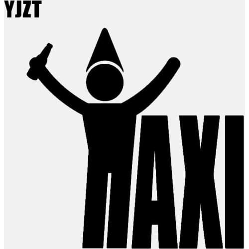 YJZT 12.9CM*13.2CM Car Sticker Vinyl Decal Drunk Taxi Call Fuel Black/Silver C3-0753