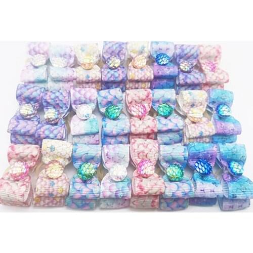 2PCS pet Bows Dog Hair Bows for Puppy Yorkshirk Small Dogs Hair Accessories Grooming Bows Rubber Bands Dog Bows Pet Supplies