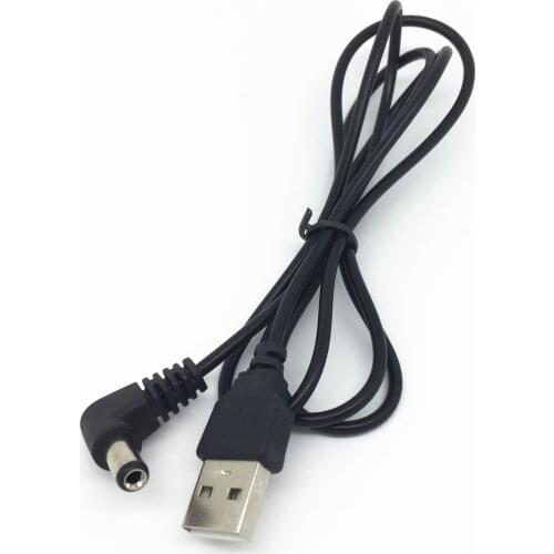 Free Delivery 90 Angle PC Laptop USB Male To 5V DC 5.5mm X 2.1mm Barrel Connector Power Cable