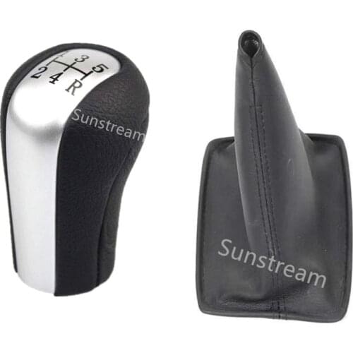 5/6 Speed Car Gear Shift Knob PU Leather Lever Gaiter Boot Cover for TOYOTA AVENSIS T25 MK2 II 2003-2009 Chromed Sliver