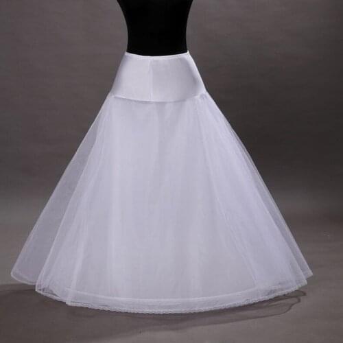 Cheap A Line Tulle Wedding Bridal Petticoat Lace Trim Woman Underskirt Crinolines Slip for Wedding Dress Prom Dresses