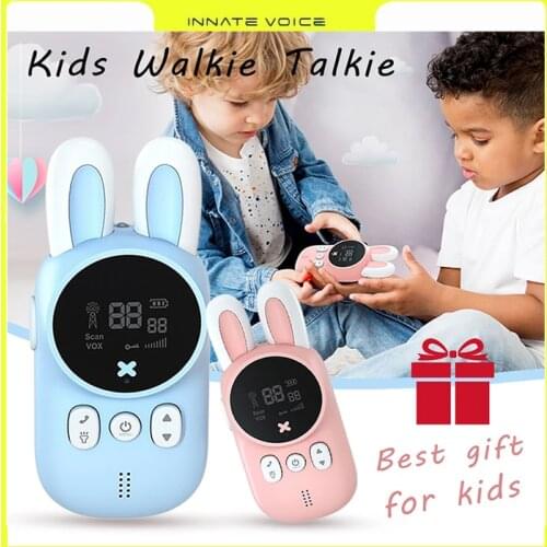 ZK50 2pcs/Set Childrens Walkie Toy 1080P Children Walkie Talkie Mini Portable Two Way Radio 1-3 Km Walkies Family Child Gift