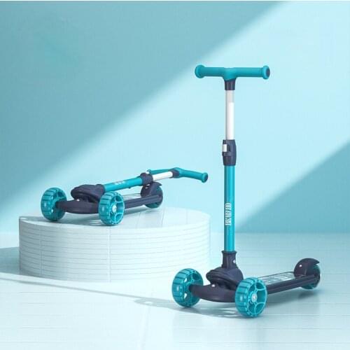 Zq Childrens Scooter over 8 Years Old Single Foot Walker Car Boy Pedal Wide Wheel Luge