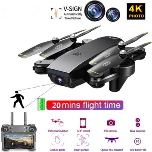 Drones With 4K HD Dual Camera Optical Flow Follow Drone Selfie Drone quadcopter FPV Drone Flying 22 minutes RC Helicopter Toys
