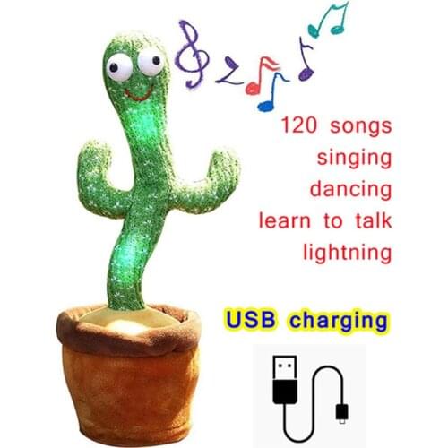 Cactus Plush Toy Electric Singing 120 Songs Dancing And Twisting Cactus Luminous Recording Learning To Speak Twisting Plush Toy