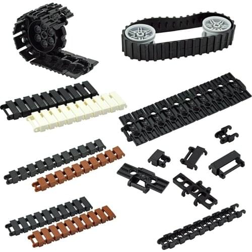 MOC Building Blocks Part Tank Chain Track Link Single Wide 1.5 Wide Double Wide Compatible 53992 88323 3873 3711 Track Tread Toy