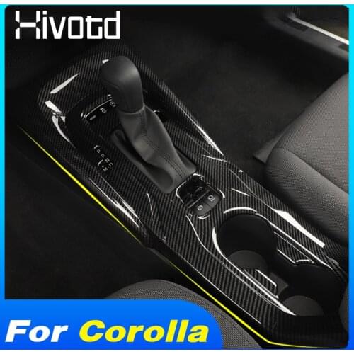 Hivotd Central Control Panel Cover Interior Decoration Accessories Gear Shift Box Trim Parts For Toyota Corolla Sedan 2019-2021