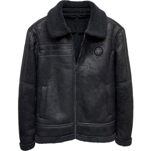 Sheepskin Lamb Fur Jacket and Coat For Man Business Cashmere Coat Stripe Shearling Jackets Winter Overcoat Dropship Clothes Mens