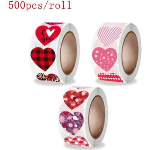 Heart Shape Gift Packing Stickers Happy Valentines Day Decoration Sealing Labels Stickers For Wedding Festival Party Girl Wife