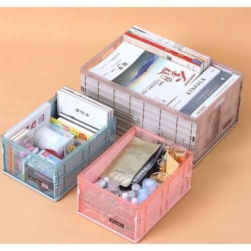 Desktop Foldable Plastic Storage Basket Toy Cosmetics Lipstick Jewelry Universal Box Storage Basket Organizer Five Colors