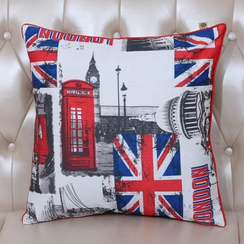 British style Cushion Pillow Cover for Sofa Seat Chair American country Office Lumbar Back Cushion Sets Linen Pillow Case