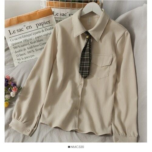 Turn Down Collar Lace Up Bow Design Blouse Women Single Breast Long Sleeve Blusas Spring 2021 New Solid Shirt Feminino