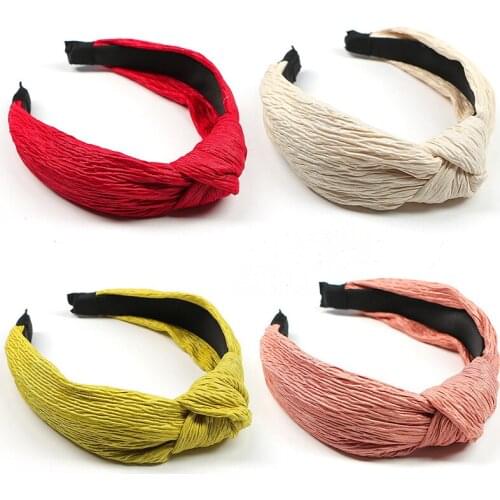 Fashion Stripe Hairband Knotted Solid Color Headband For Women Lady Bezel ​Hair bands Handmade Hair Hoop Female Hair Accessories