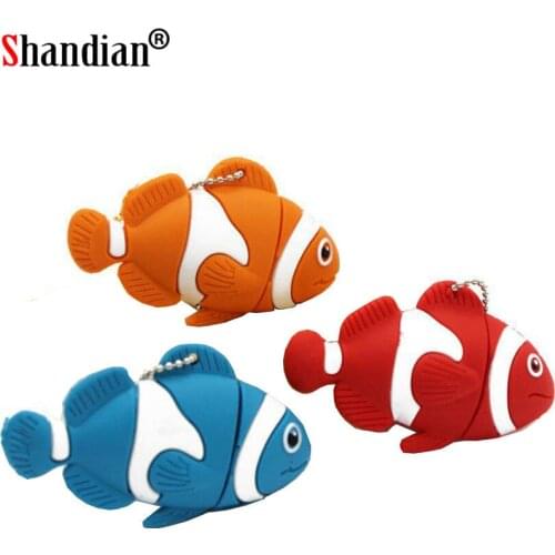 SHANDIAN cute cartoon animal fish Usb flash drive memory Stick pen drive pendrive 4GB 8GB 16GB 32GB 64GB U disk