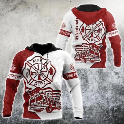 Brave Firefighter Firemen 3D Print Size XS-7XL Hoodie Man Women Harajuku Outwear Zipper Pullover Sweatshirt Casual Unisex-2