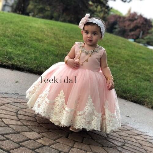 Vintage Infant Toddler Girls First Communion Pageant Dresses Gowns Luxury Lace Crystals Flower Girl Dresses Ball Gown Custom